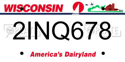 2INQ678 Wisconsin License Plate