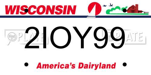2IOY99 Wisconsin License Plate