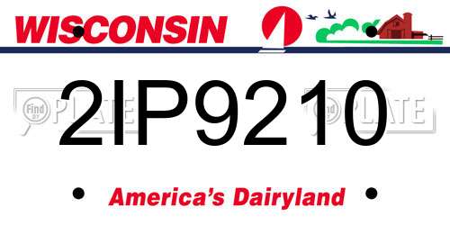 2IP9210 Wisconsin License Plate