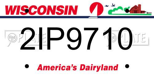 2IP9710 Wisconsin License Plate