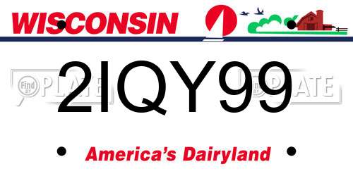 2IQY99 Wisconsin License Plate