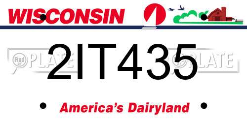 2IT435 Wisconsin License Plate