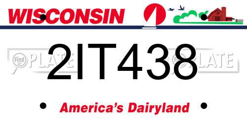 2IT438 Wisconsin License Plate