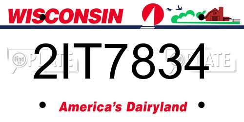 2IT7834 Wisconsin License Plate