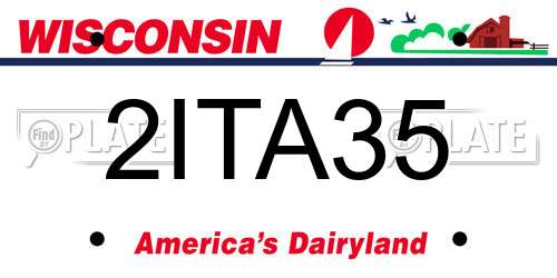 2ITA35 Wisconsin License Plate