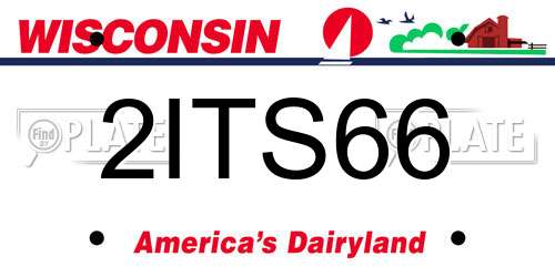 2ITS66 Wisconsin License Plate