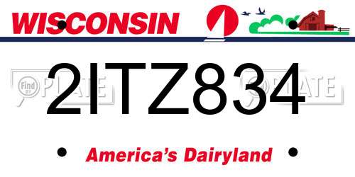 2ITZ834 Wisconsin License Plate