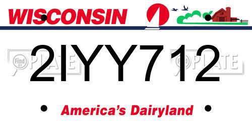 2IYY712 Wisconsin License Plate