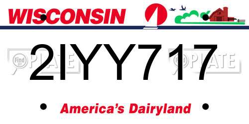 2IYY717 Wisconsin License Plate
