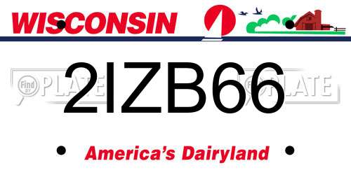 2IZB66 Wisconsin License Plate