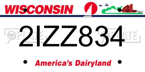 2IZZ834 Wisconsin License Plate