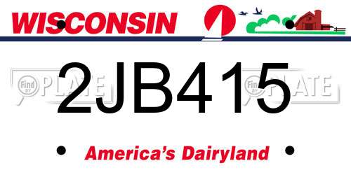 2JB415 Wisconsin License Plate