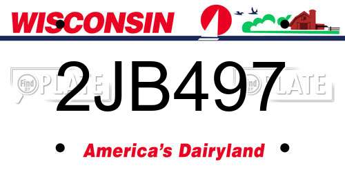 2JB497 Wisconsin License Plate