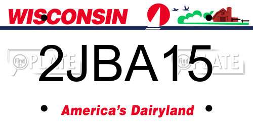2JBA15 Wisconsin License Plate