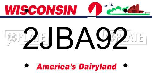 2JBA92 Wisconsin License Plate