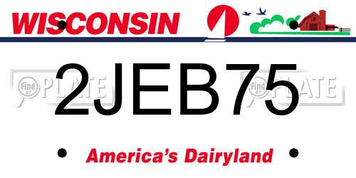 2JEB75 Wisconsin License Plate