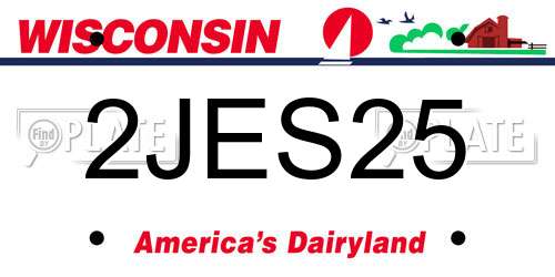 2JES25 Wisconsin License Plate