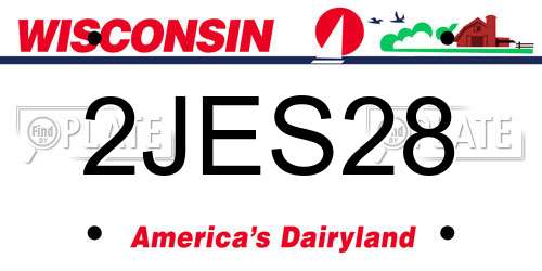 2JES28 Wisconsin License Plate