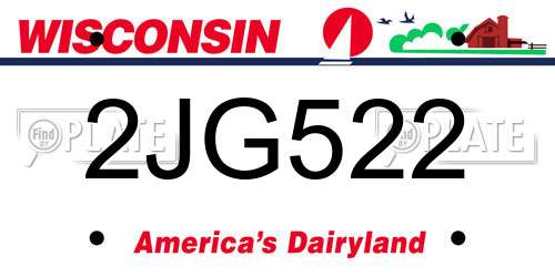 2JG522 Wisconsin License Plate