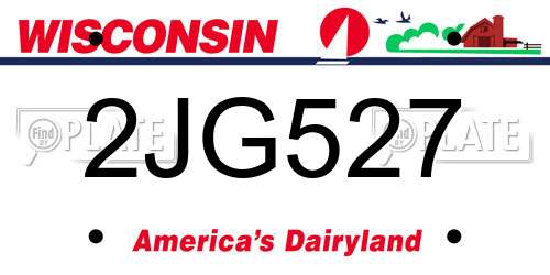 2JG527 Wisconsin License Plate