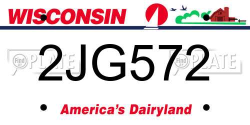 2JG572 Wisconsin License Plate