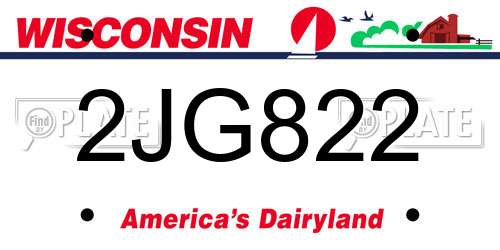 2JG822 Wisconsin License Plate