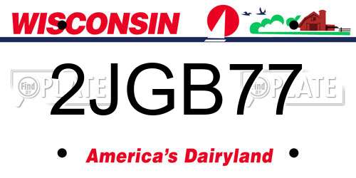 2JGB77 Wisconsin License Plate
