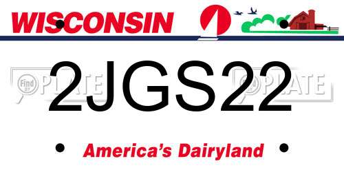 2JGS22 Wisconsin License Plate