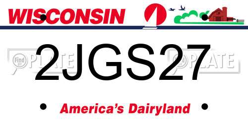 2JGS27 Wisconsin License Plate