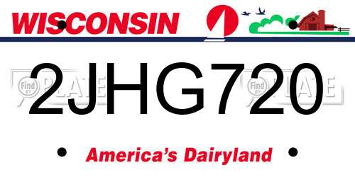2JHG720 Wisconsin License Plate