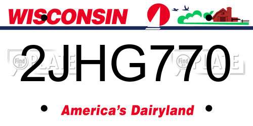 2JHG770 Wisconsin License Plate