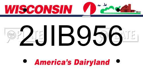 2JIB956 Wisconsin License Plate