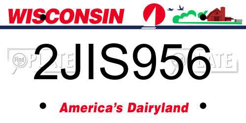 2JIS956 Wisconsin License Plate