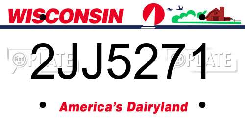 2JJ5271 Wisconsin License Plate
