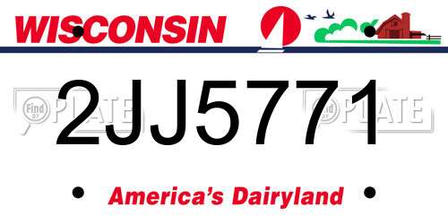 2JJ5771 Wisconsin License Plate