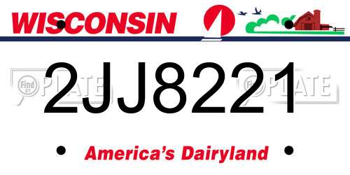 2JJ8221 Wisconsin License Plate