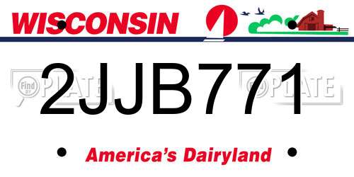 2JJB771 Wisconsin License Plate