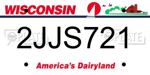 2JJS721 Wisconsin License Plate