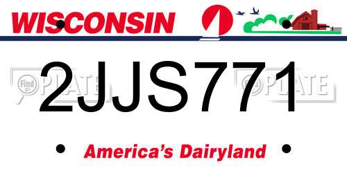 2JJS771 Wisconsin License Plate