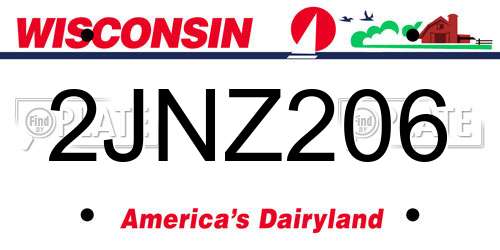 2JNZ206 Wisconsin License Plate