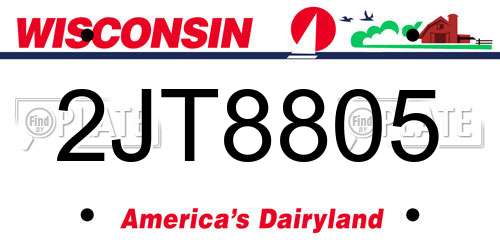 2JT8805 Wisconsin License Plate