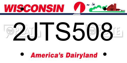 2JTS508 Wisconsin License Plate