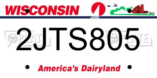 2JTS805 Wisconsin License Plate