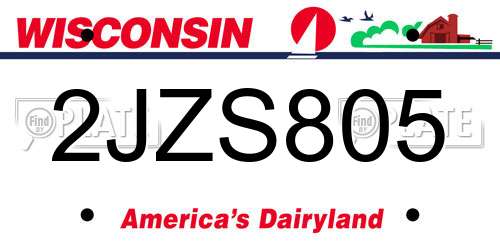 2JZS805 Wisconsin License Plate