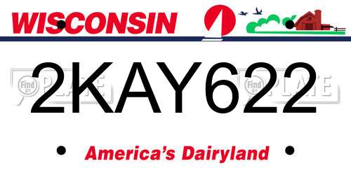 2KAY622 Wisconsin License Plate