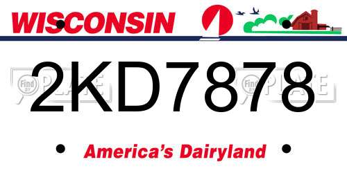 2KD7878 Wisconsin License Plate