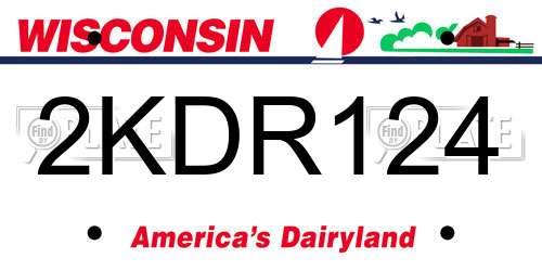 2KDR124 Wisconsin License Plate