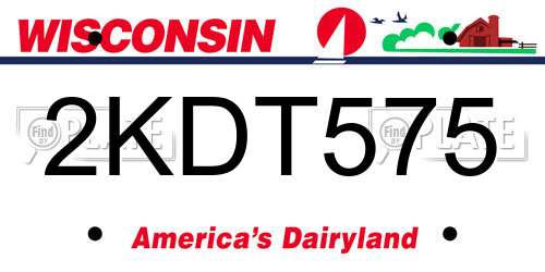 2KDT575 Wisconsin License Plate