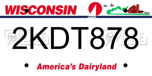 2KDT878 Wisconsin License Plate