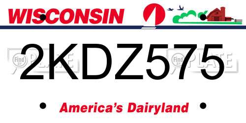 2KDZ575 Wisconsin License Plate